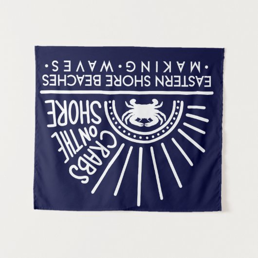 Krabben auf der Shore Tapestry Back Drop Wandteppich (Vorderseite (Horizontal))