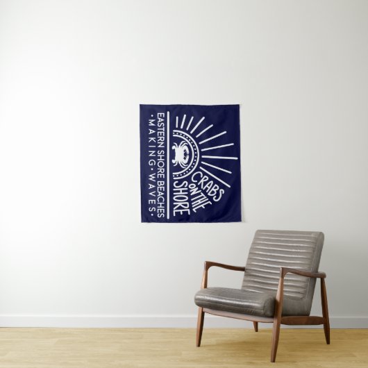 Krabben auf der Shore Tapestry Back Drop Wandteppich (Beispiel)