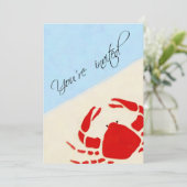 Krabben-Blutgeschwür-Party Einladung (Stehend Vorderseite)