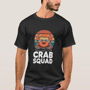 Krabben-Crew Retro-Sonnenuntergang-Cartoon-Strandl T-Shirt