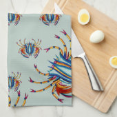 Krabben, die Krabben essen Geschirrtuch (Viertel Falte)