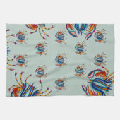 Krabben, die Krabben essen Geschirrtuch (Horizontal)