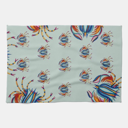 Krabben, die Krabben essen Geschirrtuch (Horizontal)