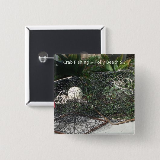 Krabben-Fischen Button (Vorne & Hinten)
