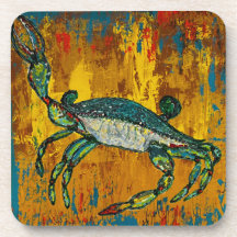 Krabben harter Kunststoff-Untersetzer