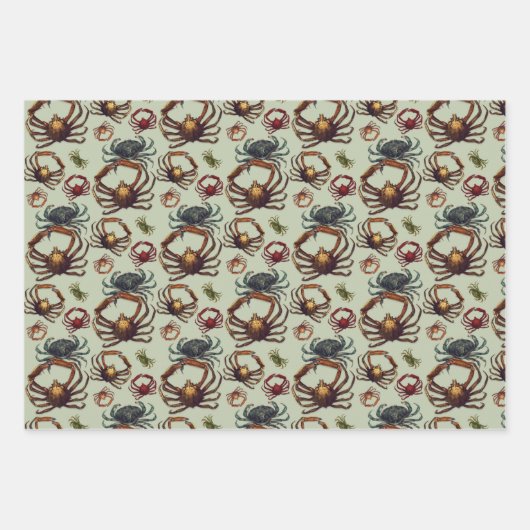 Krabben Hummer Snapper Fischleben Geschenkpapier Set (Vorderseite)