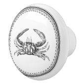 Krabben im runden Zierrahmen Keramikknauf (Rechts)