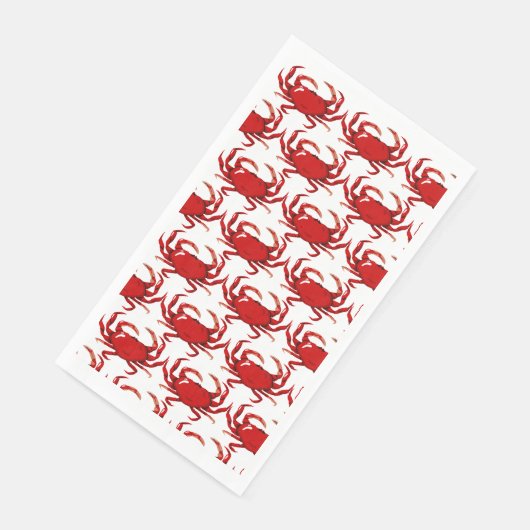 Krabben Meeresfrüchte Rotes Papier Handtuch Serviette (Ecke)
