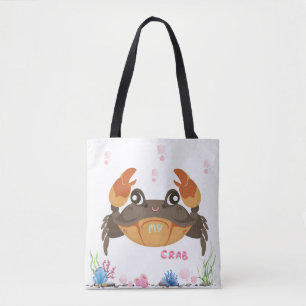 Krabben mit subtilen Bläschen und Unterwasserblume Tasche