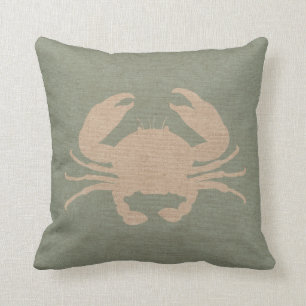 Krabben-Muschel Seafoam Grün Kissen