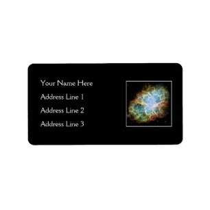 Krabben-Nebelfleck - Hubble Teleskop Adressaufkleber