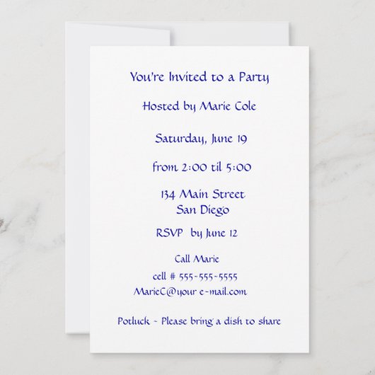 Krabben-Silo auf rotem u. Weiß überprüftem Einladung (Rückseite)