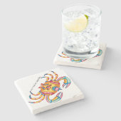 Krabben-SteinUntersetzer Steinuntersetzer (Seitenansicht)