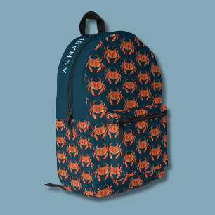 Krabben Strand Muster Bedruckter Rucksack