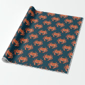 Krabben Strand Muster Geschenkpapier (Ungerollt)