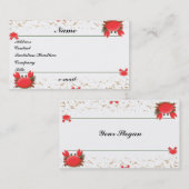 Krabben-Strand-Visitenkarte Visitenkarte (Vorne/Hinten)