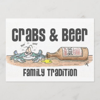 Krabben u. Bier-Familien-Traditions-Einladungen Einladung