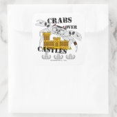 Krabben über Burgen Quadratischer Aufkleber (Tasche)