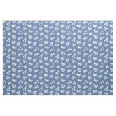 Krabben und Hummer Dusty Blue White Seafood Muster Stoff (Fat Quarter (45,7 x 55,9 cm))