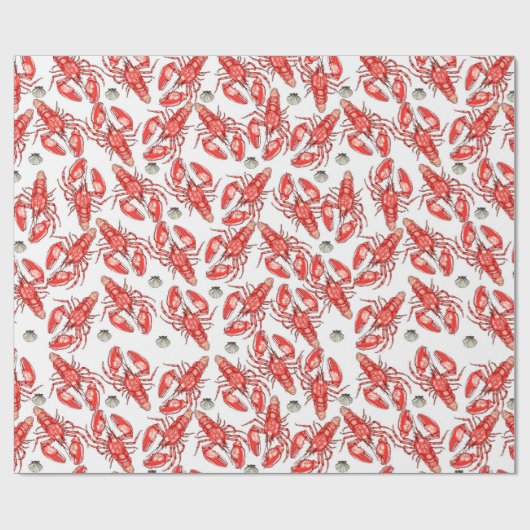 Krabben und Hummer. Meeresfrüchte. Geschenkpapier (Flach)