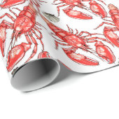 Krabben und Hummer. Meeresfrüchte. Geschenkpapier (Rolleneckpunkt)