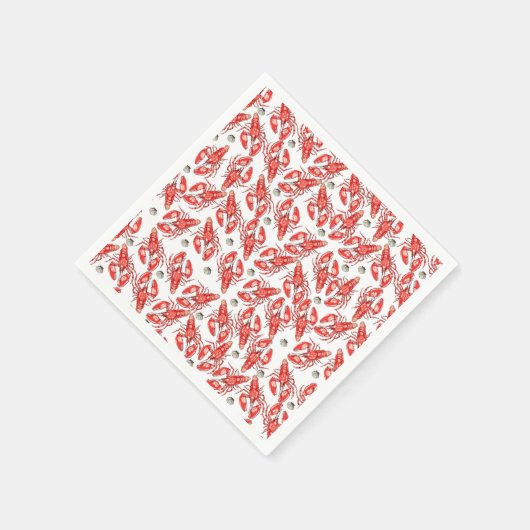 Krabben und Hummer. Meeresfrüchte. Papier Serviette (Ecke)