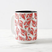 Krabben und Hummer. Meeresfrüchte. Zweifarbige Tasse (Vorderseite Links)