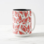 Krabben und Hummer. Meeresfrüchte. Zweifarbige Tasse (VorderseiteRechts)