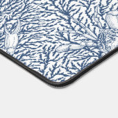 Krabben und Meeresalgen in Weiß und Marine Schreibtischunterlage (Ecke)