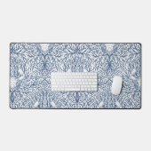 Krabben und Meeresalgen in Weiß und Marine Schreibtischunterlage (Tastatur & Maus)