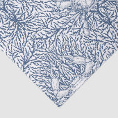 Krabben und Meeresalgen in Weiß und Marine Seidenpapier (Ausschnitt)