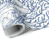 Krabben und Meeresalgen, Küstensommer in Weiß und  Geschenkpapier (Rolleneckpunkt)