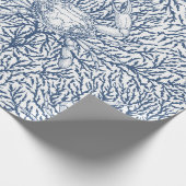 Krabben und Meeresalgen, Küstensommer in Weiß und  Geschenkpapier (Ecke)