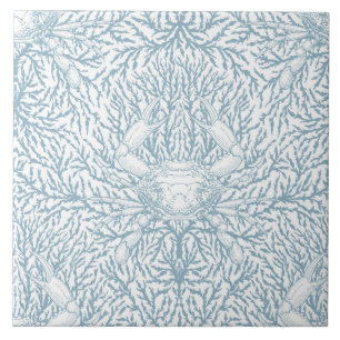 Krabben und Meeresalgen, Sommer an der Küste in we Fliese