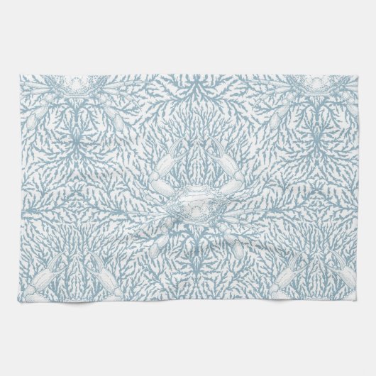 Krabben und Meeresalgen, Sommer an der Küste in we Geschirrtuch (Horizontal)