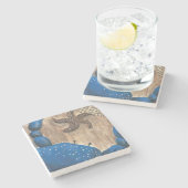 Krabben und Starfish Stone Untersetzer (Seitenansicht)