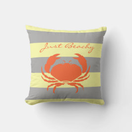 Krabben und Streifen aus gelbem Strand Kissen