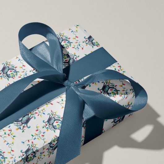 Krabben-Weihnachtslichter am Meer Geschenkpapier