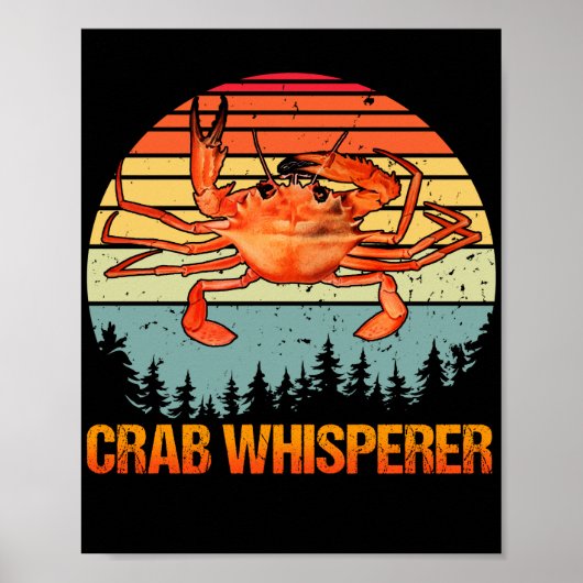 Krabben Whisperer Vintag Crabbing Jagd Fischerei Poster (Vorne)