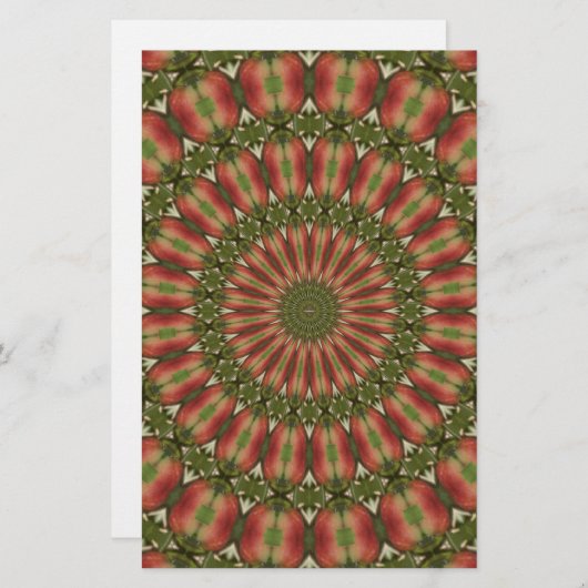 Krabbenapfel rot, grün abstrakt briefpapier (Vorne/Hinten)