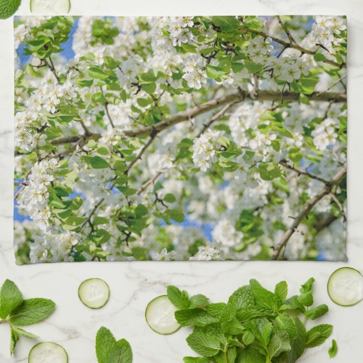 Krabbenapfelblüte Küchentuch (Gefaltet)