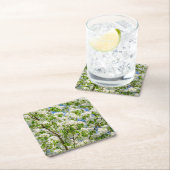 Krabbenapfelblüte Rechteckiger Pappuntersetzer (Vor Ort)