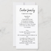 Krabbenblutgeschwürsommer-Partyrezept danken Ihnen Dankeskarte (Rückseite)