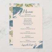 Krabbenfest| Blauer Krabben, Party für die Altersv Menükarte (Vorne/Hinten)