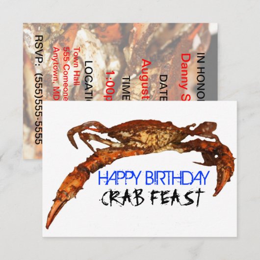 Krabbenfest Einladung (Vorne/Hinten)