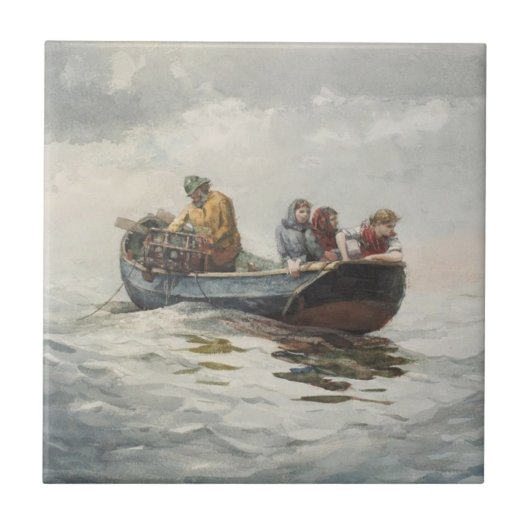 Krabbenfischerei (von Winslow Homer) Fliese (Vorderseite)