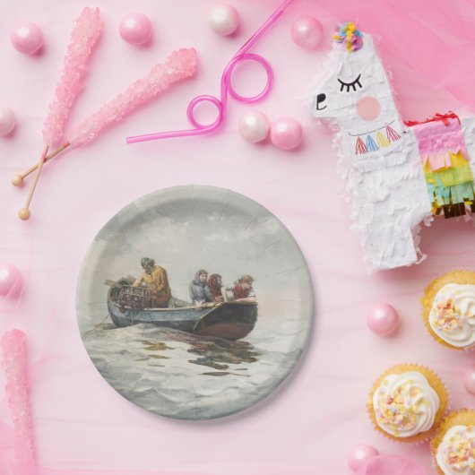 Krabbenfischerei (von Winslow Homer) Pappteller (Party)