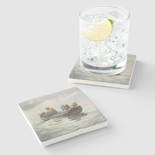 Krabbenfischerei (von Winslow Homer) Steinuntersetzer (Seitenansicht)