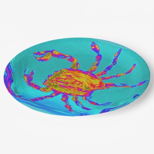 Krabbengewächse Meeresfrüchte Pappteller (Schrägansicht)