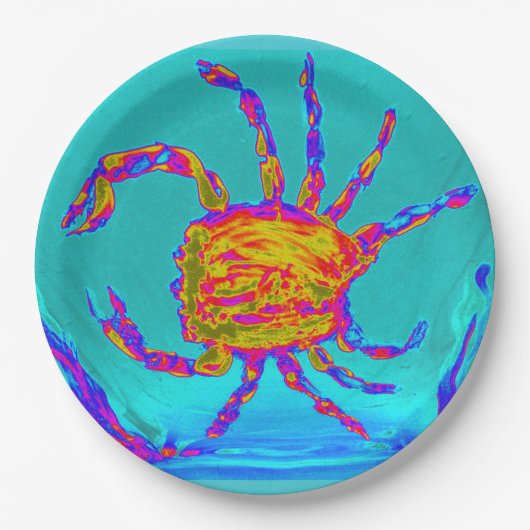 Krabbengewächse Meeresfrüchte Pappteller (Vorderseite)